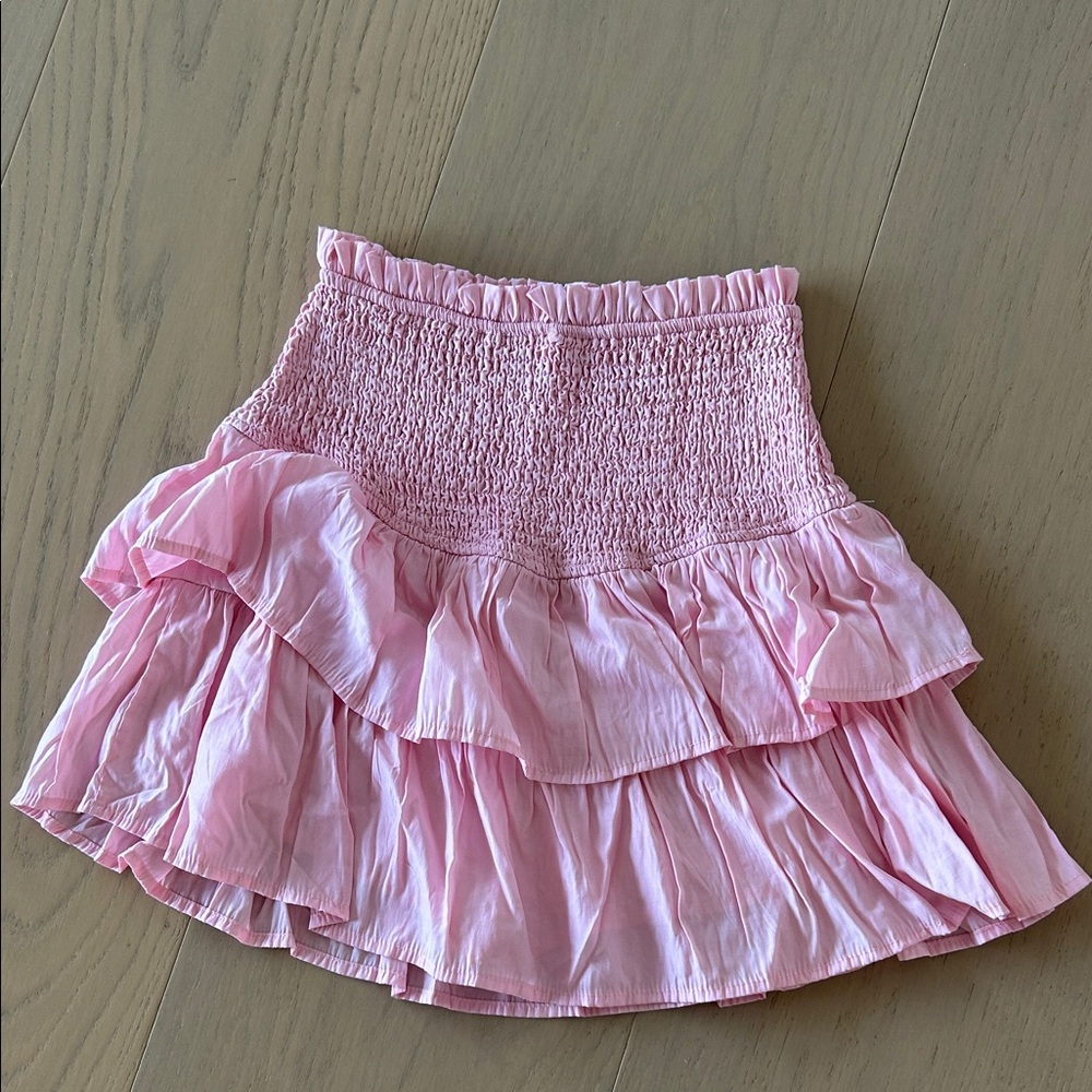 Amazon Light Pink Layered Mini Skirt